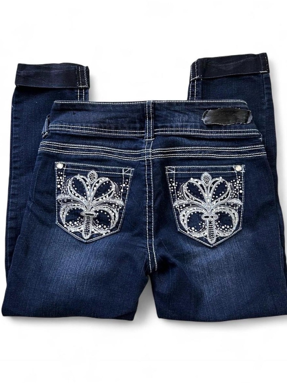 low rise bedazzled y2k jeans
